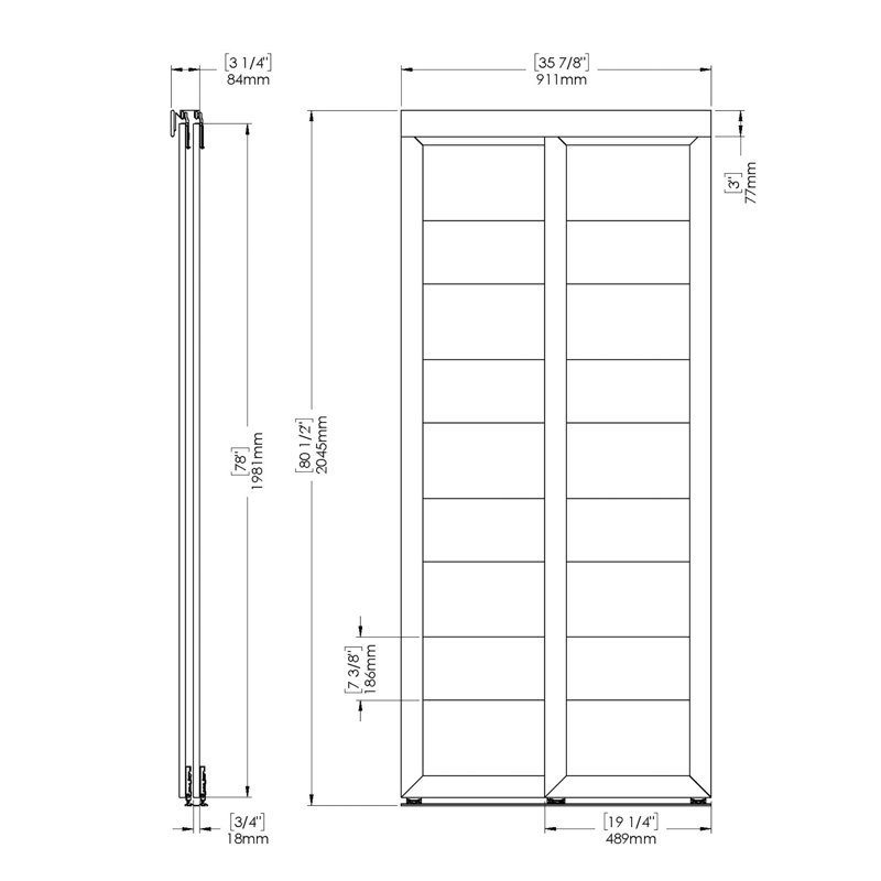 Renin Glass Sliding Closet Doors with Installation Hardware Kit
